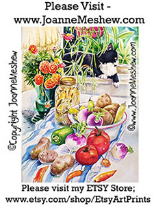 Painting Food Canning Preparation Art Joanne Meshew 225